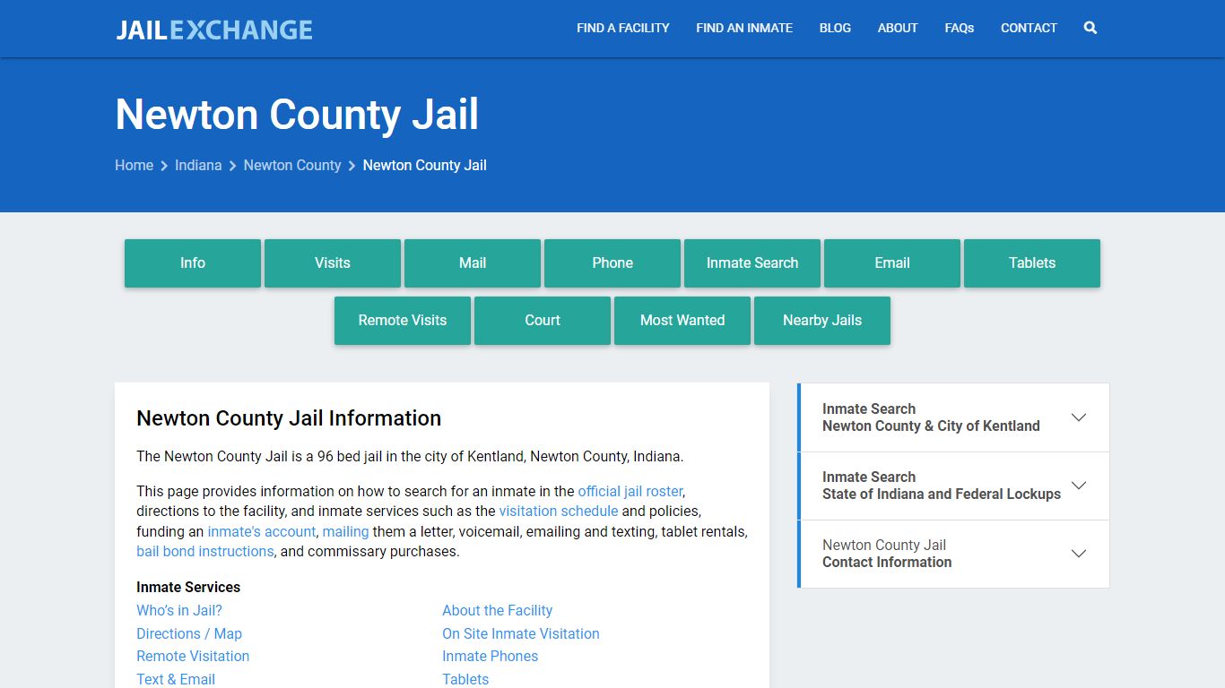 Newton County Jail IN | Booking, Visiting, Calls, Phone